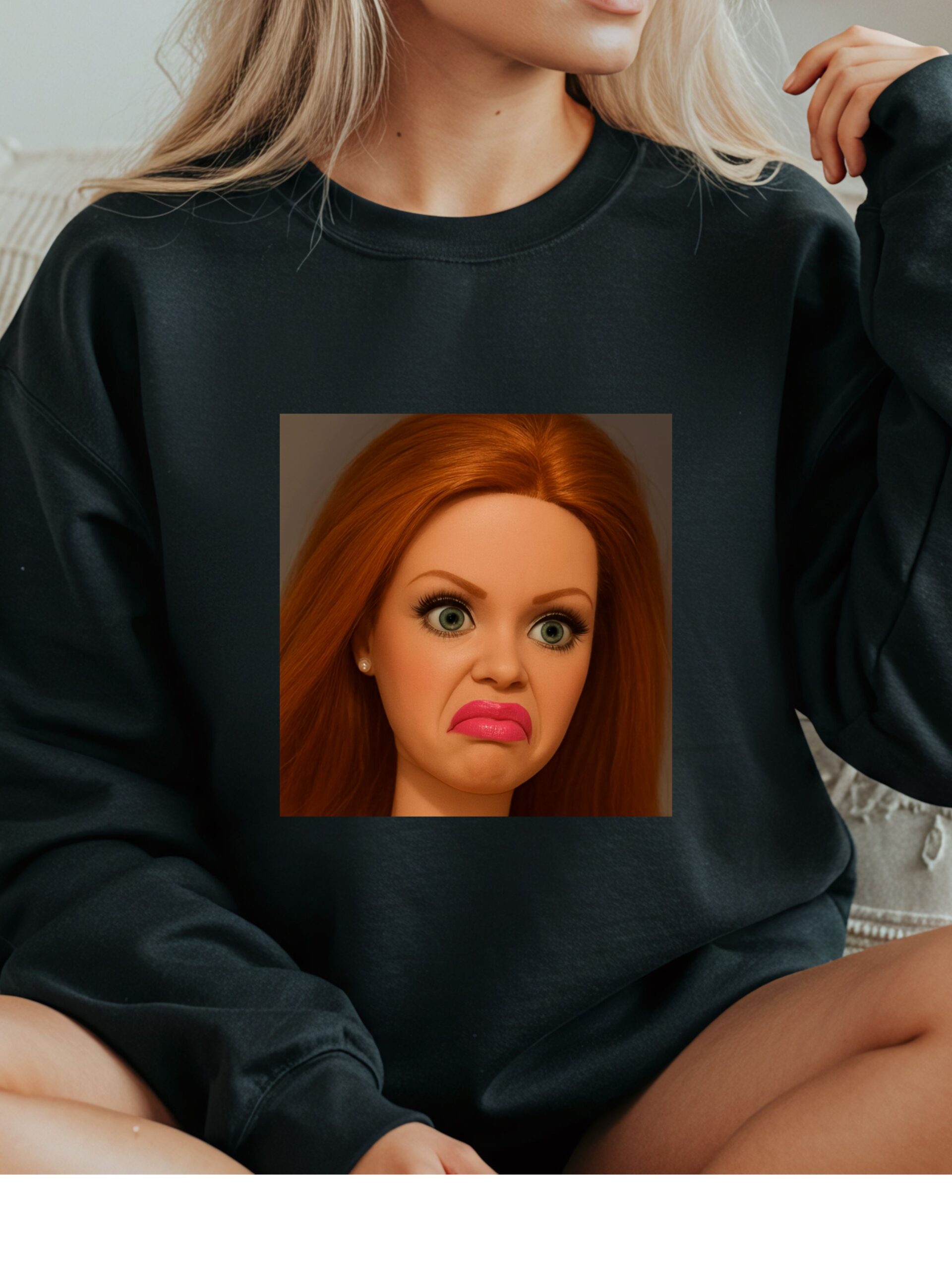 Lalka śmieszna rude włosy