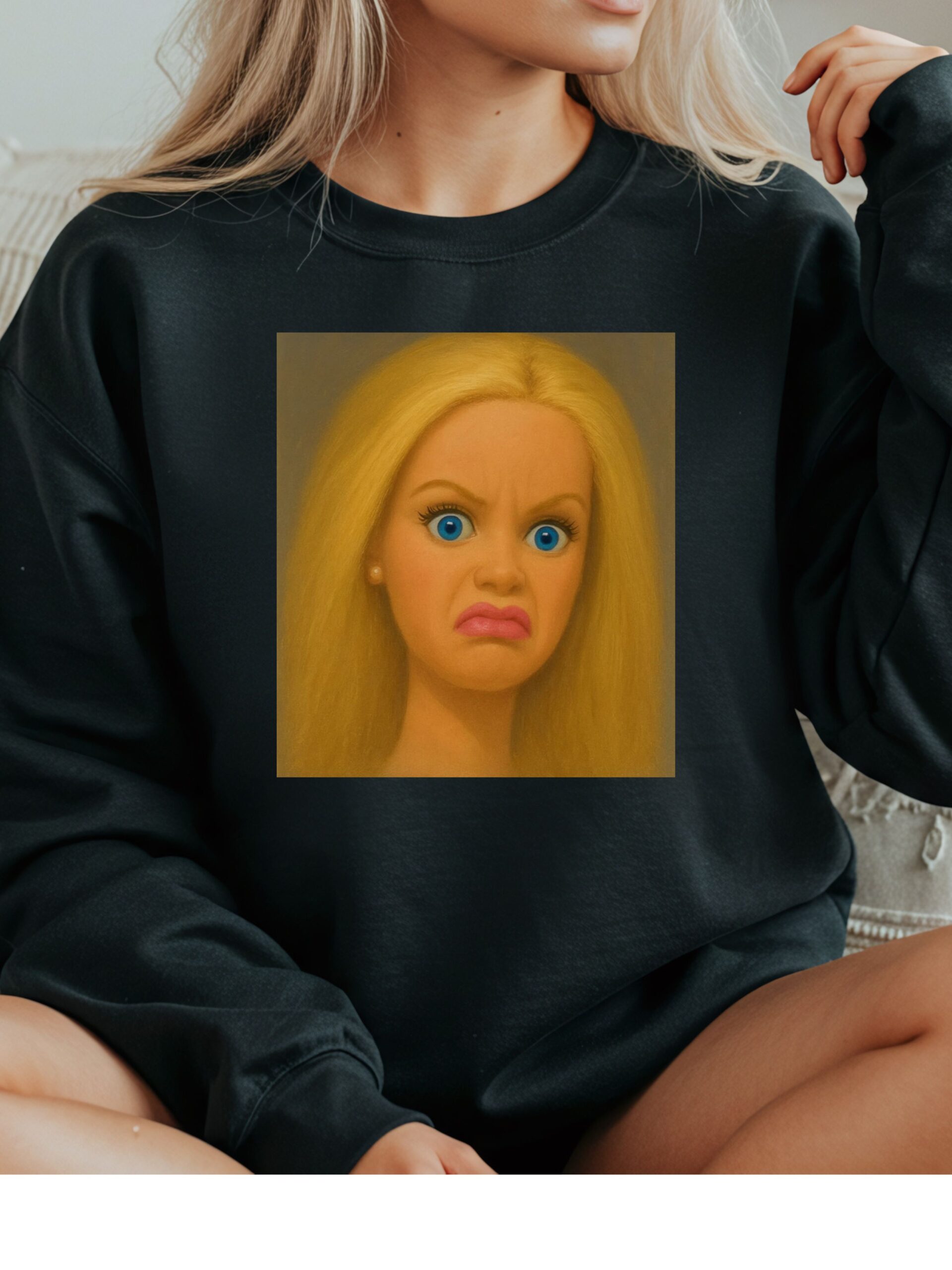 Lalka śmieszna blondynka z niebieskimi oczami