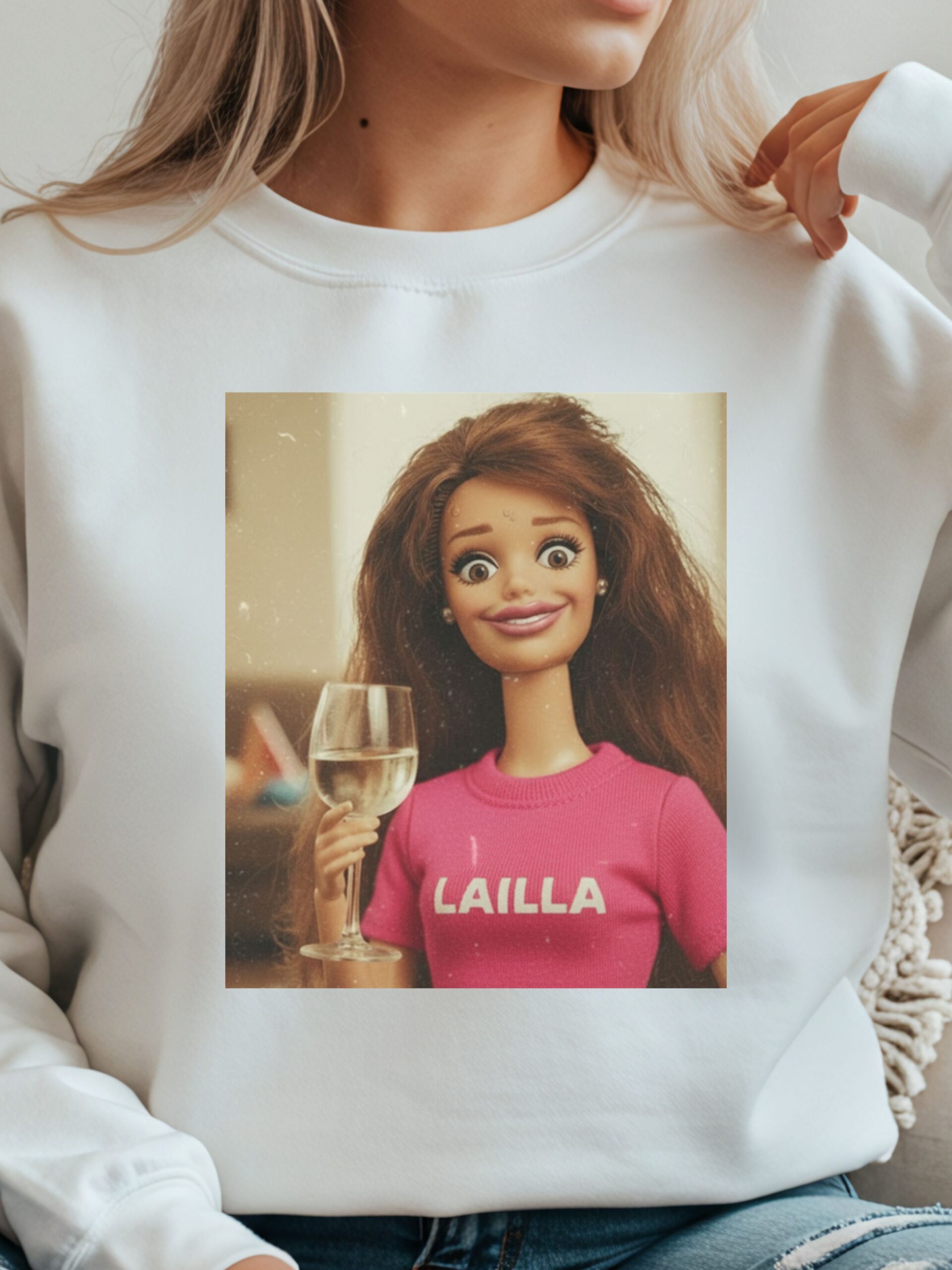 Lalka z winem różowa Lailla