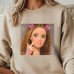 Lalka śmieszna z kokardkami