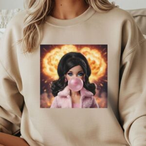 Lalka czarne włosy z gumą i ogniem