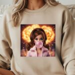 Lalka brunetka z gumą i ogniem