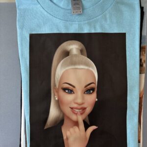 Od ręki - Lalka z uśmiechem - koszulka niebieska -  rozmiar M