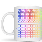 kubek dyskretny - Twój napis - multicolor
