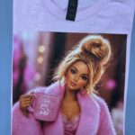 Od ręki - lalka koło pisi mi to wisi- koszulka light pink -  rozmiar S