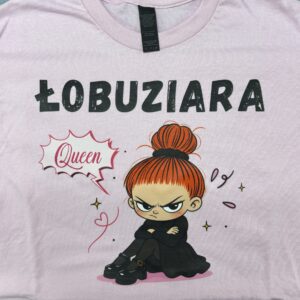 Od ręki - mała złośnica - ŁOBUZIARA-  koszulka light pink -  rozmiar S