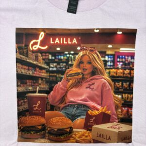 Od ręki - lalka w fast food -  koszulka light pink -  rozmiar M