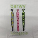 Od ręki - haft - barwy szczęścia -  koszulka biała -  rozmiar M