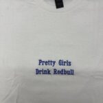 Od ręki - haft - pretty girls... -  koszulka biała-  rozmiar M