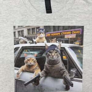 Od ręki - koty kolorowe -  koszulka ash grey -  rozmiar XL
