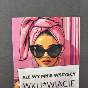 Od ręki - lalka z gazetą ale wy mnie... -   koszulka charocal -  rozmiar XXL